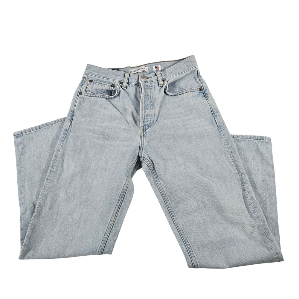 RE/DONE Originals High‎ Rise Straight Leg Jeans Aged Blue Size 26 188-3WSTV27